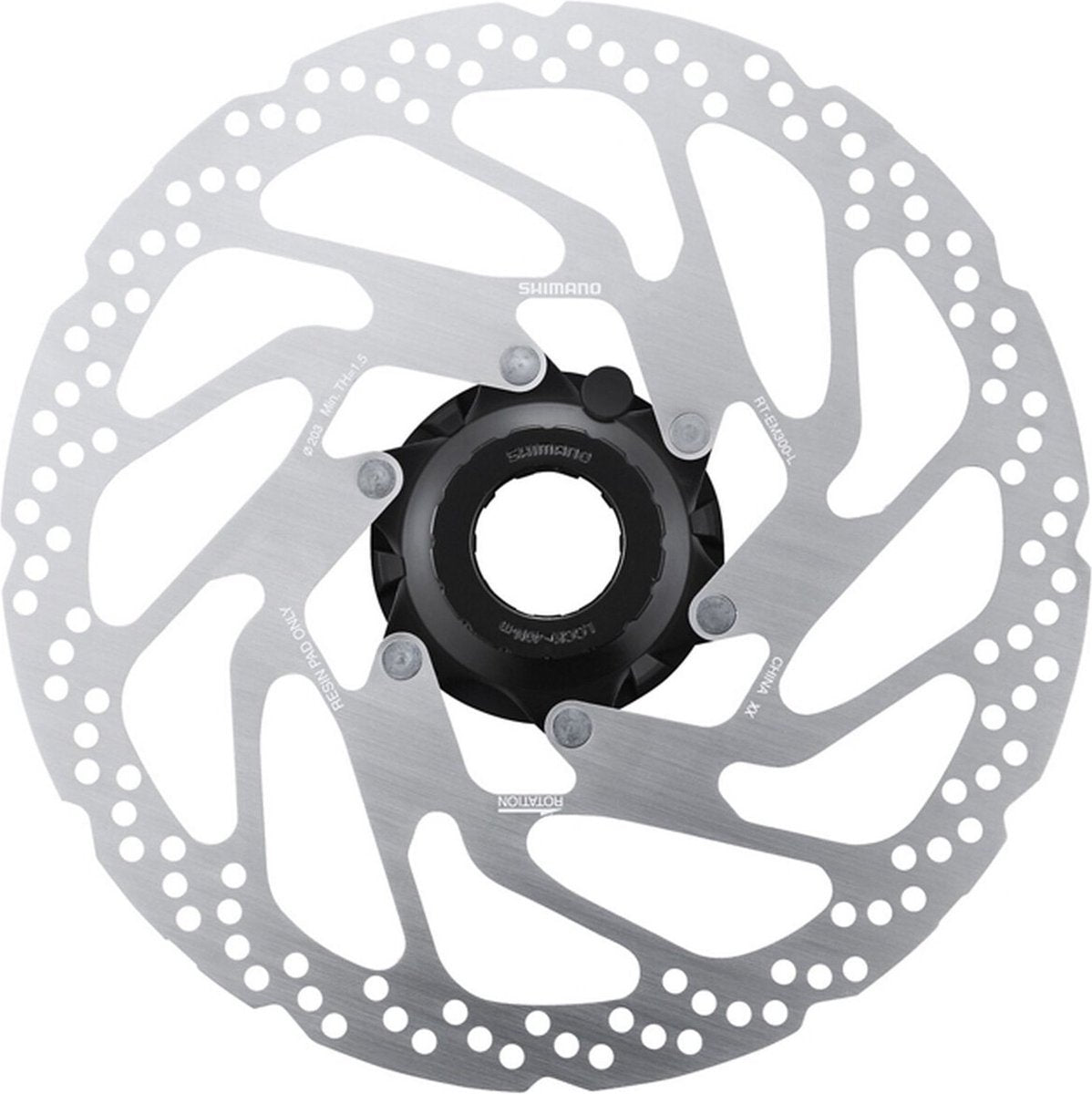 Shimano remschijf rt-em300 160 mm rvs center-lock zilver