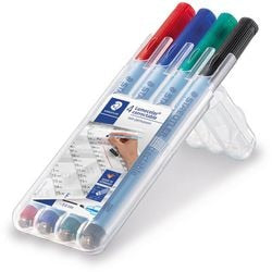 Staedtler lumocolor correctable niet permanente en droog afveegbare marker – fijn - box 4 kleuren