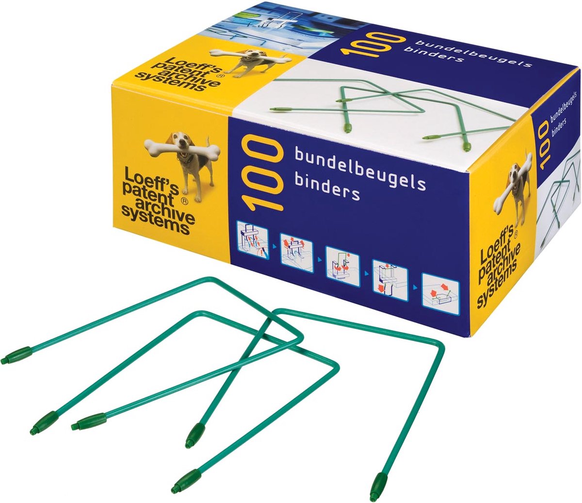 Bankers box loeff's archiefbeugels - lang 170mm - icn12 langdurig bewaren - 100 stuks