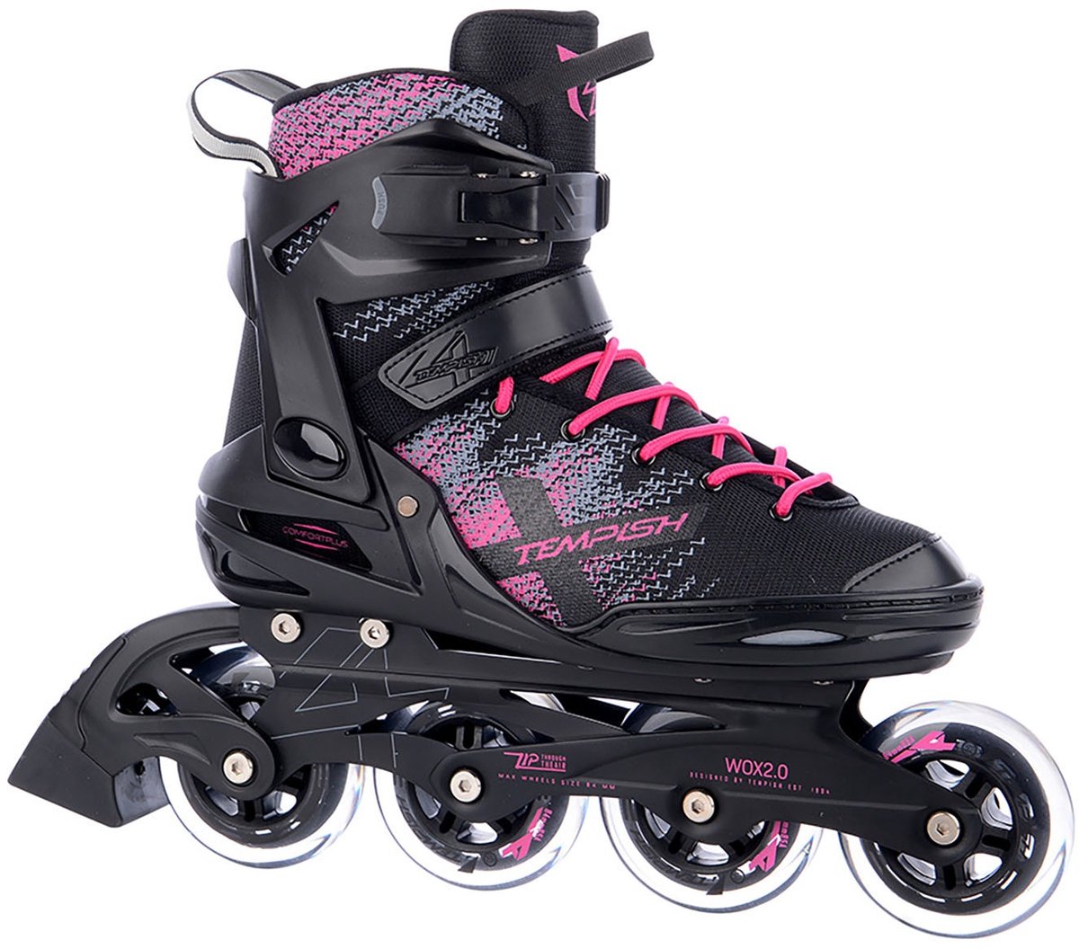 Tempish wox 2.0 84 lady inline skates black pink 37