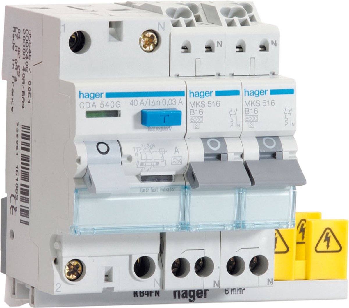Hager vision-inbouwunit met stroomonderbrekers - vks02combi - e32bc