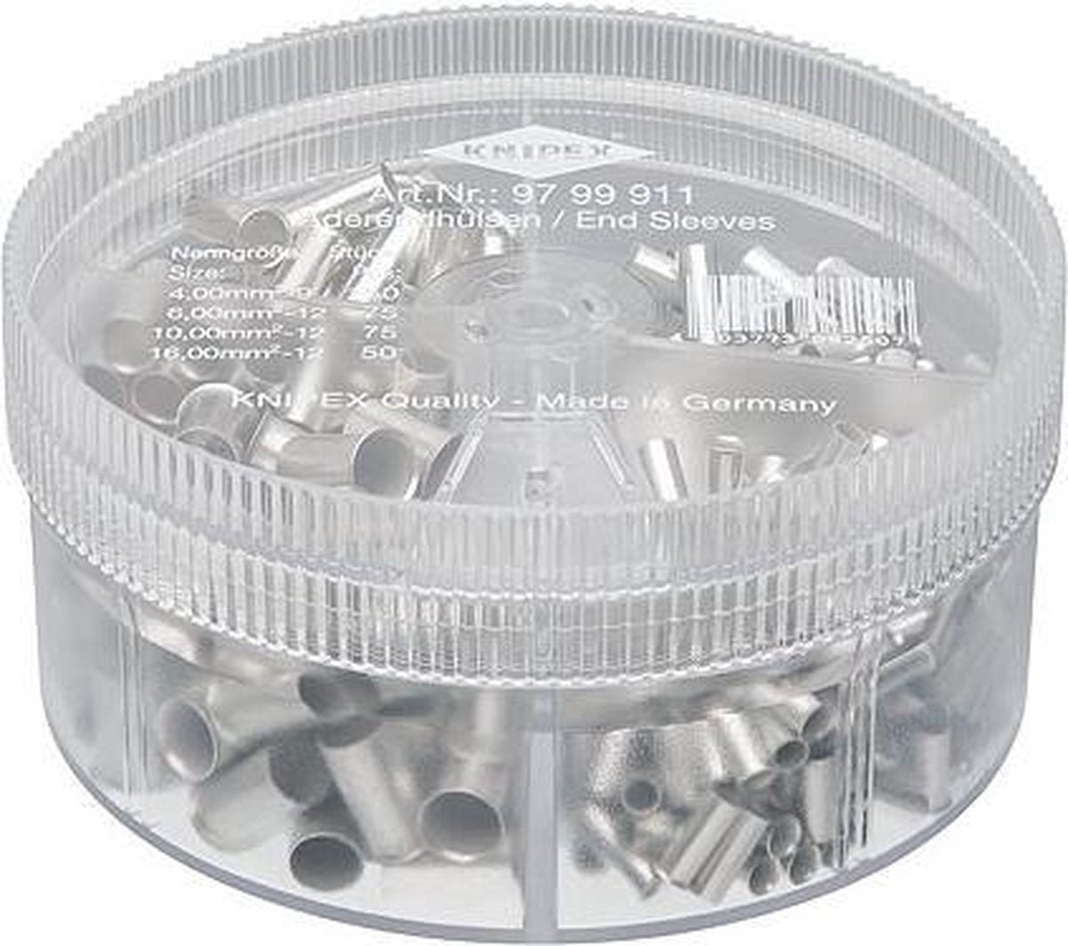 Knipex 97 99 911 assortiment adereindhulzen 4 mm², 6 mm², 10 mm², 16 mm² ongeïsoleerd 350 stuk(s)