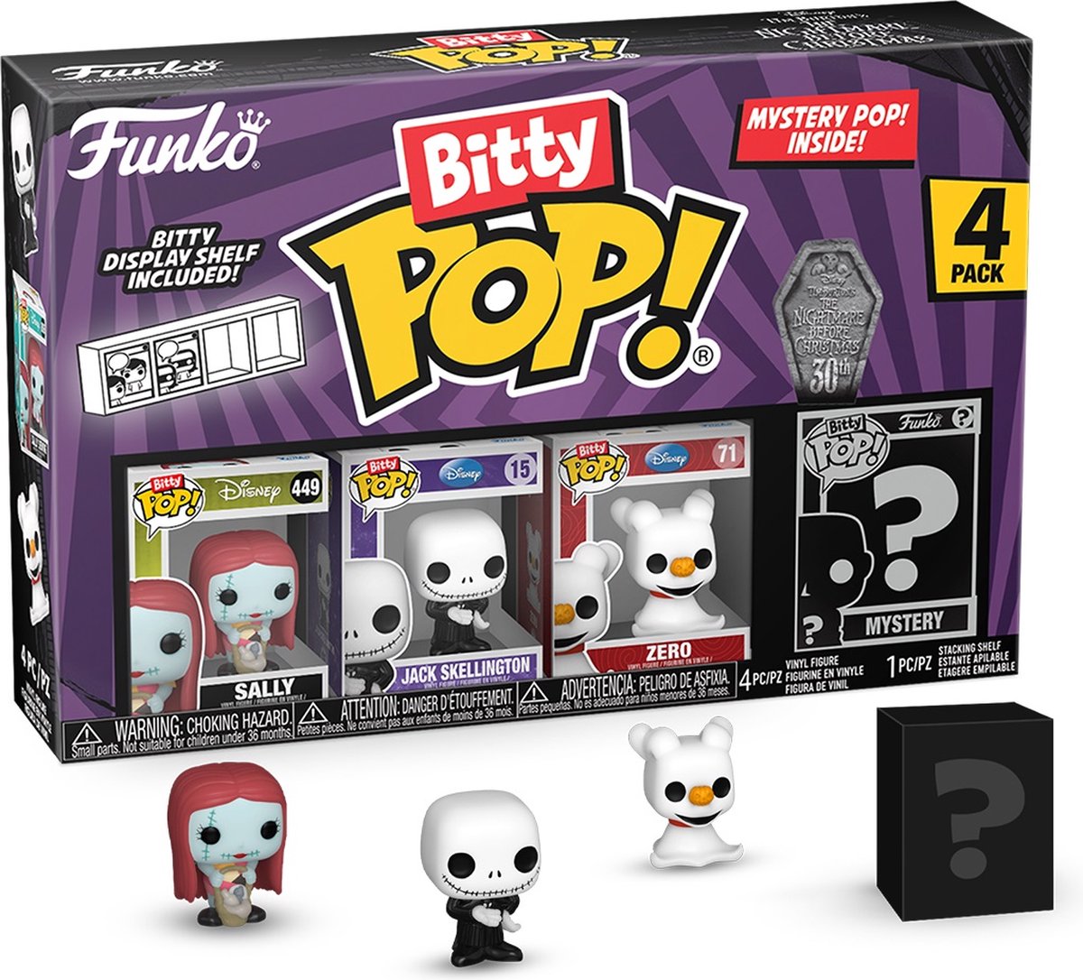 Disney funko the nightmare before christmas - bitty pop! 4pack sally 2,5 cm verzamelfiguur - multicolours