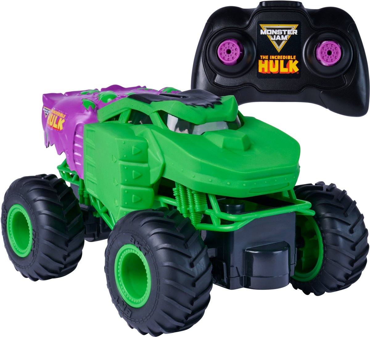 Monster jam - marvel the hulk rc monster truck 1:24 - bestuurbare monstertruck met afstandsbediening - groen - vanaf 4 jaar