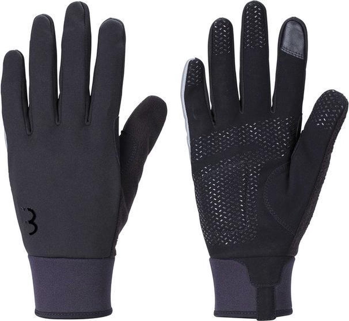 Bbb cycling controlzone fietshandschoenen winter - 5 - 10 ℃ - winddichte wielrenhandschoenen heren dames - sporthandschoenen - touchscreen compatibel - zwart - maat s - bwg-36