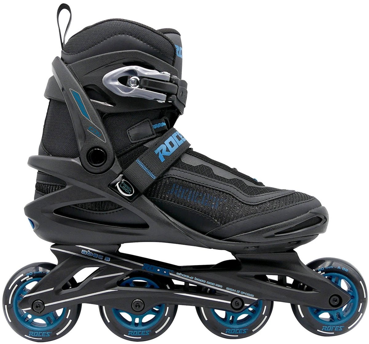 Roces icon x 80 skeelers - inline skates - zwart blauw - maat 46