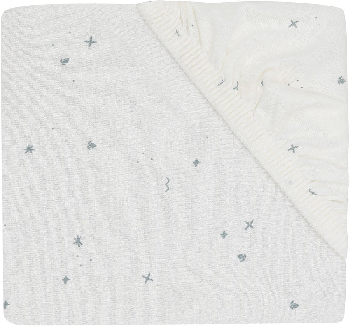 Jollein baby - hoeslaken jersey 70 75x140 150cm - ledikant babybed - zacht katoen - twinkling sea green