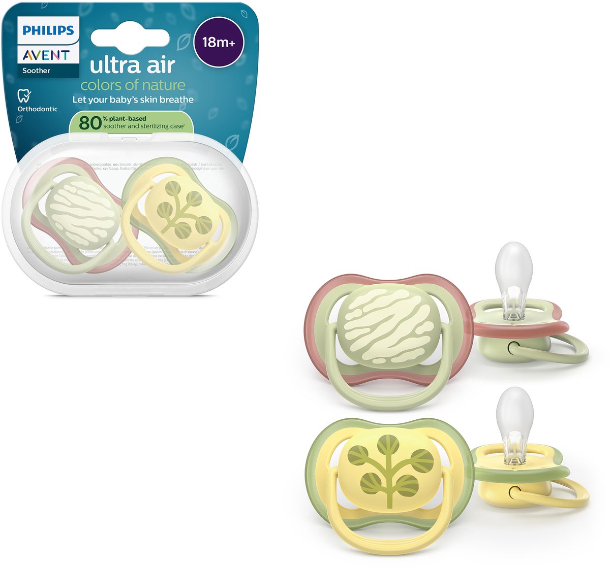 Philips avent ultra air – ademend en lichtgewicht fopspeen (18mnd+) – 2 stuks - scf349 51