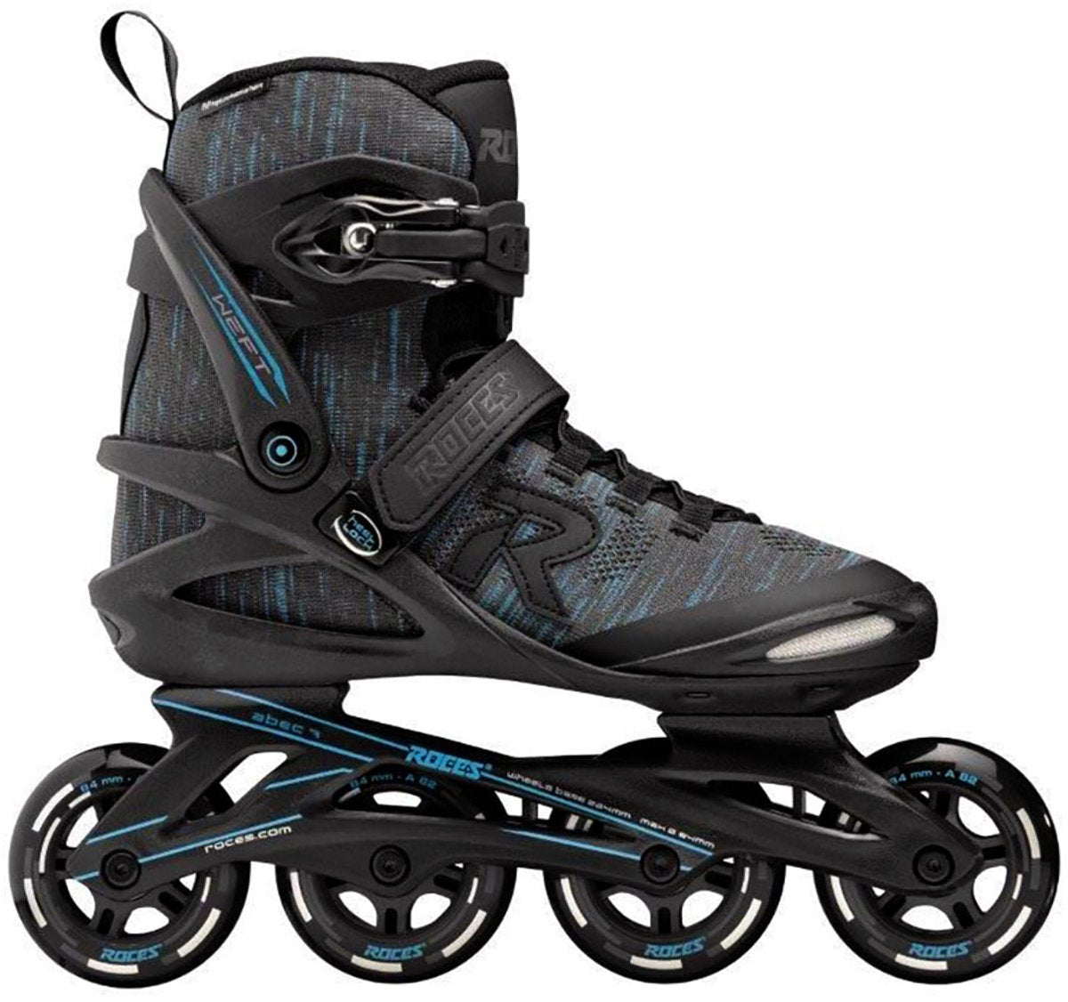 Roces weft thread 84 skeelers volwassenen – 4x84mm wielen – fitness inline skates – zwart blauw – maat 42