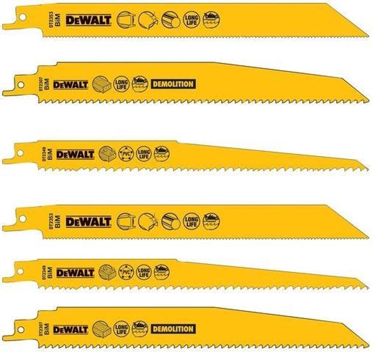 Dewalt dt2350-qz - reciprozaagblad - 305mm - bi-metaal - hout en metaal