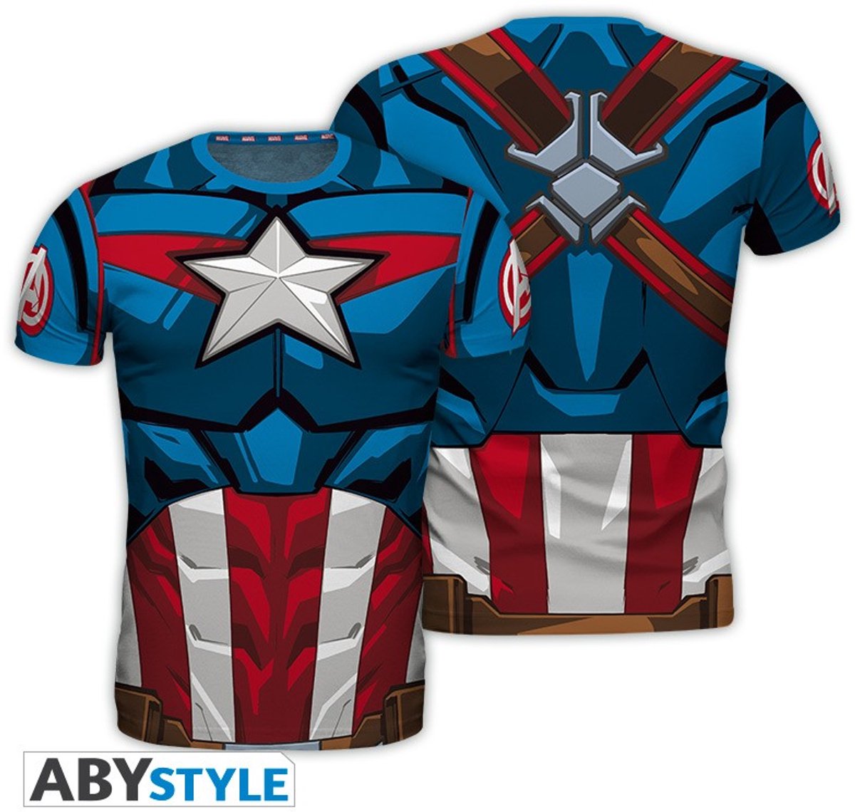 Abystyle marvel - cosplay captain america man's t-shirt - xl