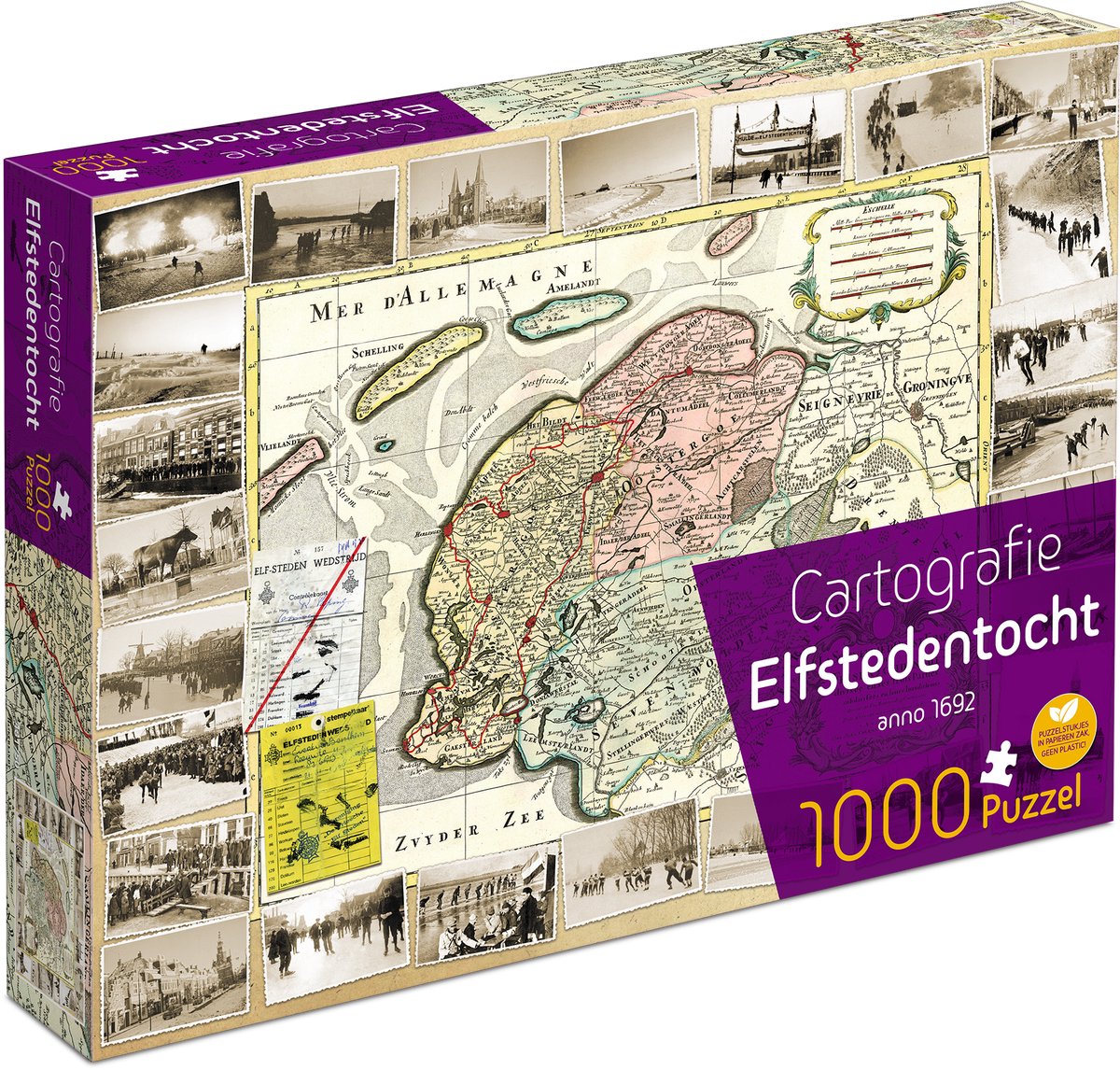 Tucker's fun factory cartografie elfstedentocht (1000) - legpuzzel