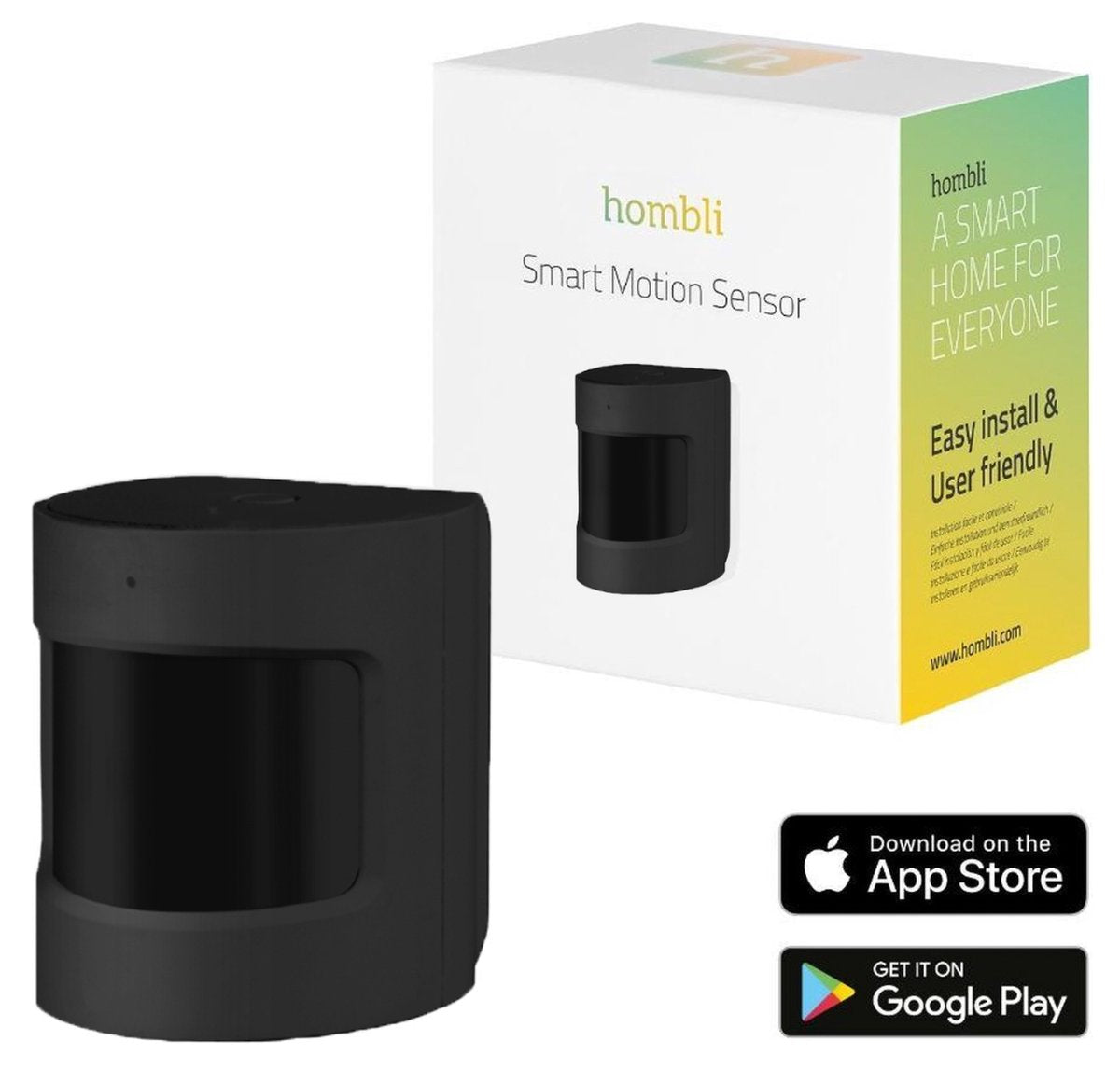 Hombli slimme contactsensor - directe melding- groot bereik - draadloos - eenvoudig te monteren - zwart