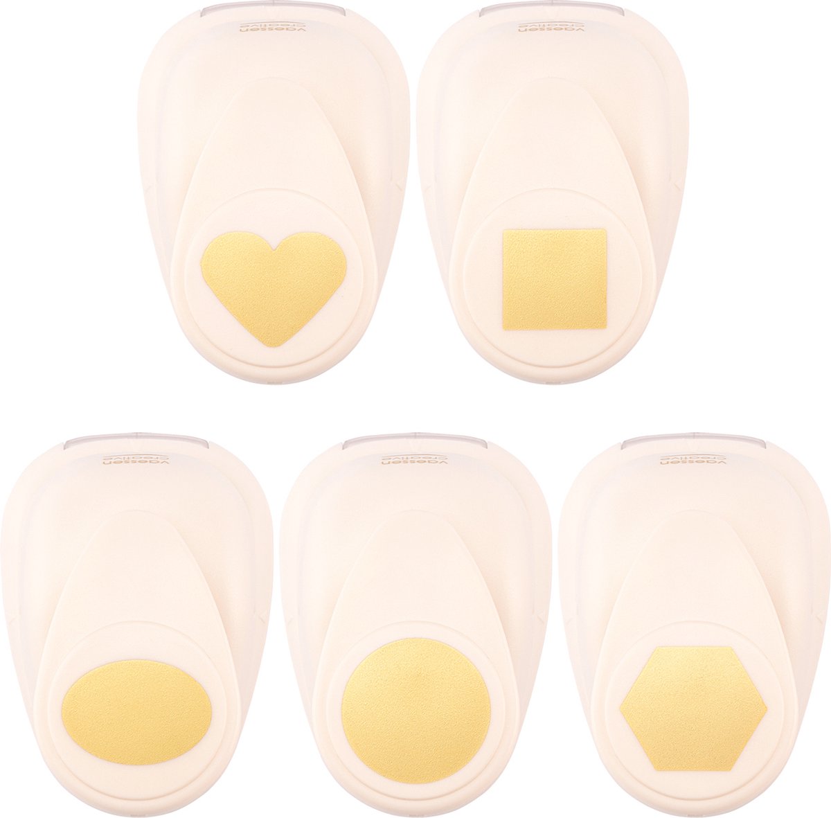 Vaessen creative pons set - figuurpons - vormen - 5 st. - 1,8 cm tot 2,5 cm