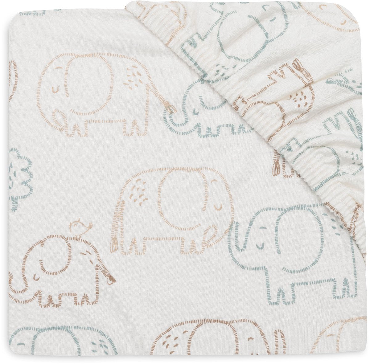 Jollein hoeslaken wieg - 40 50x80 90cm - jersey - elephant tales