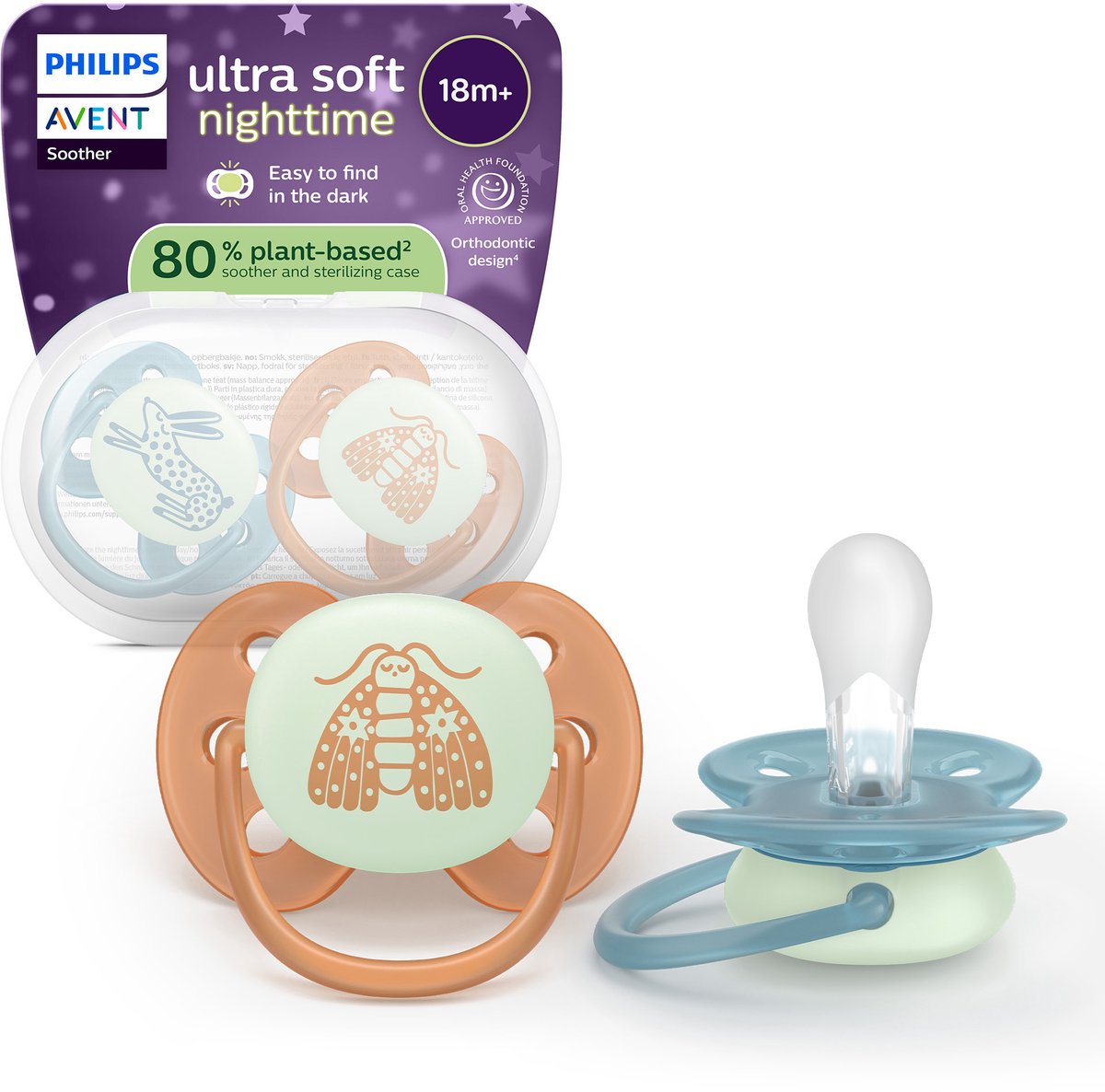 Philips avent ultra soft nighttime – 18+ maanden - glow-in-the-dark fopspeen - scf094 06