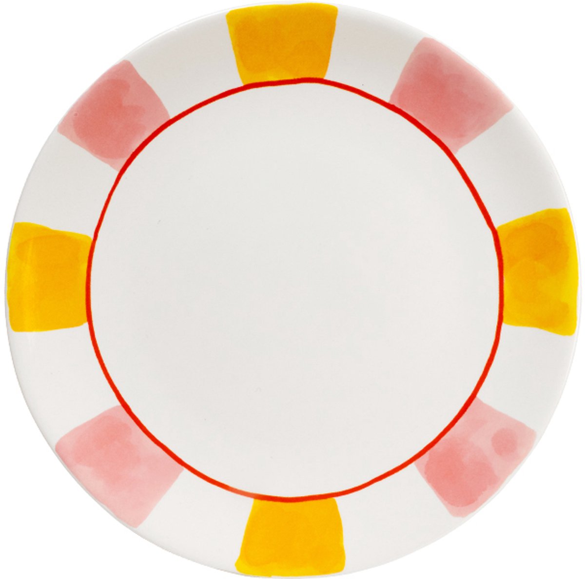 Blond amsterdam , even bijkletsen everyday stripes: bord 26 cm roze geel