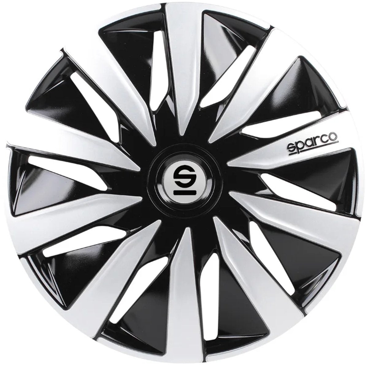 wieldoppen Lazio 15 inch ABS zwart zilver set van 4