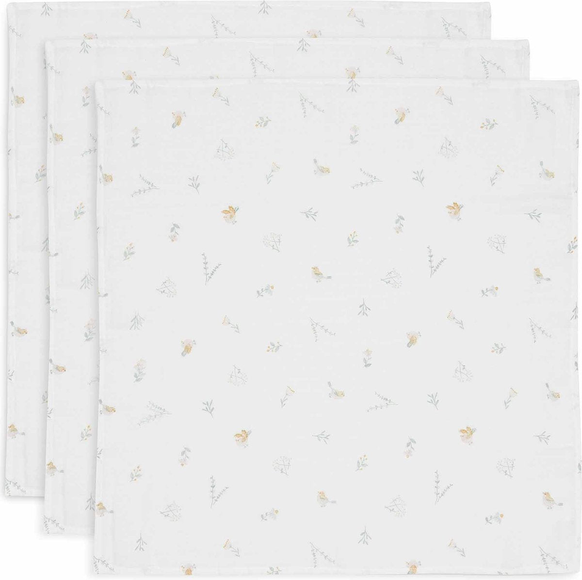 Jollein - hydrofiele doek small 70x70cm - spuugdoekjes - zacht katoen - 3 stuks - lovely birds