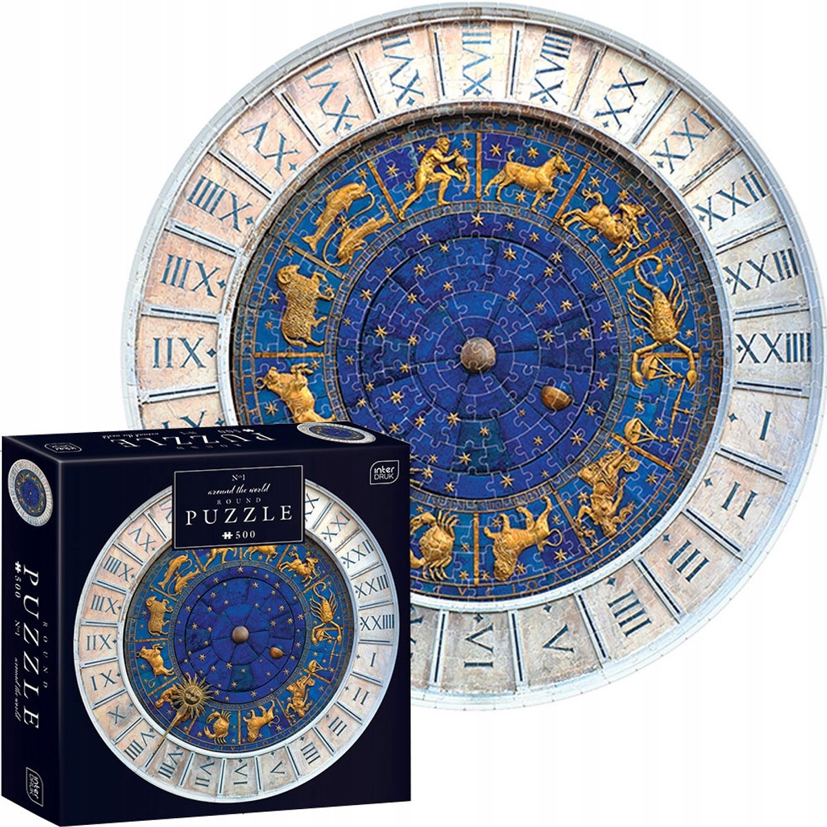 Geronimo games puzzle - 500 stukjes - interdruk ronde puzzel 500-delige sterrenbeelden ⌀63cm -