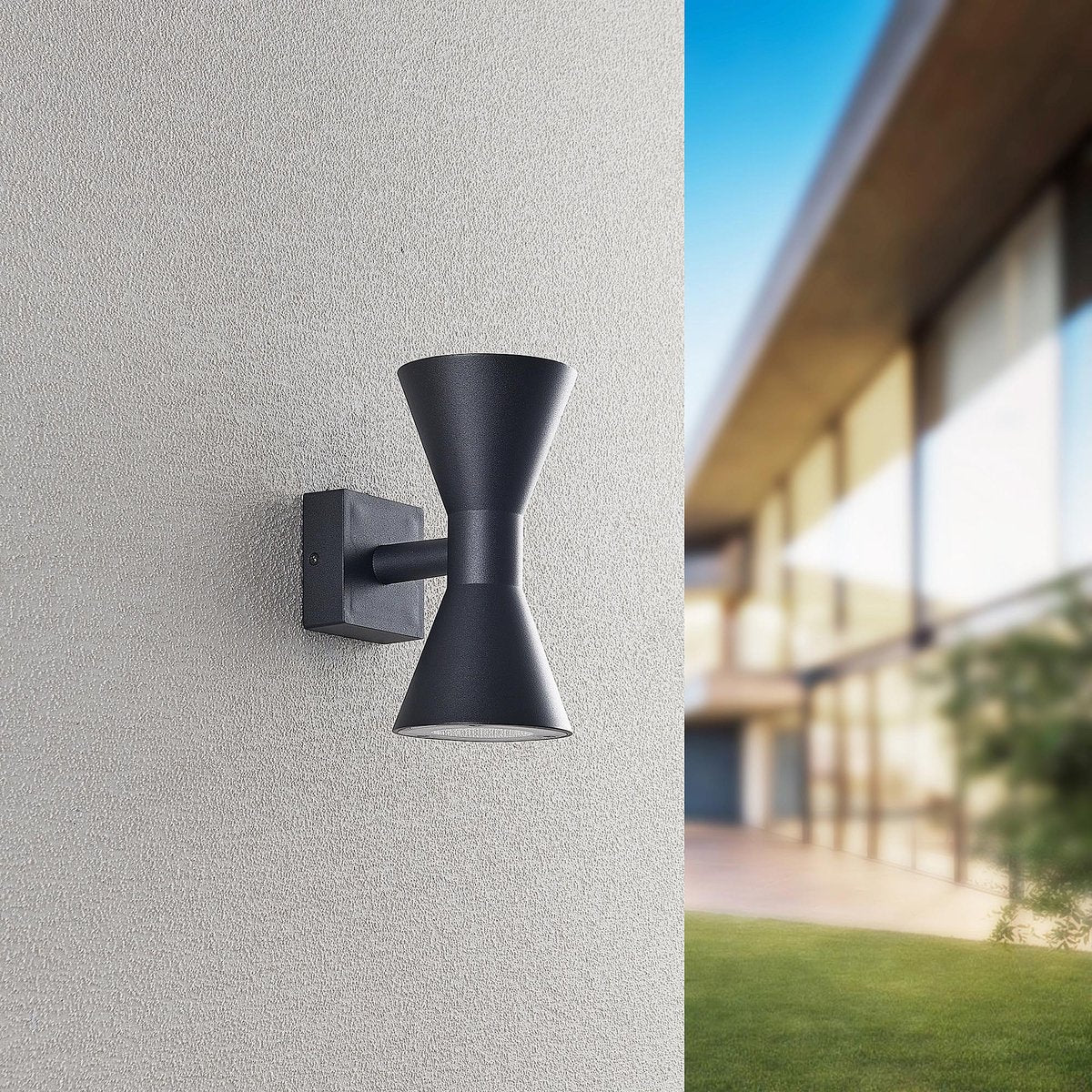 Trio ardas - wandlamp - zwart mat - excl. 2x gu10 4,9w - buitenverlichting - ip44