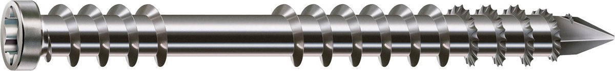 Spax terrasschroef, 5 x 70 mm, 90 stuks, fixeerschroefdraad, cilinderkop, t-star plus t25, cut-punt, roestvast staal a2 - 8000000288135