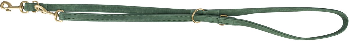 Trixie hondenriem pure verstelbaar leer saliegroen m-l 200x2 cm