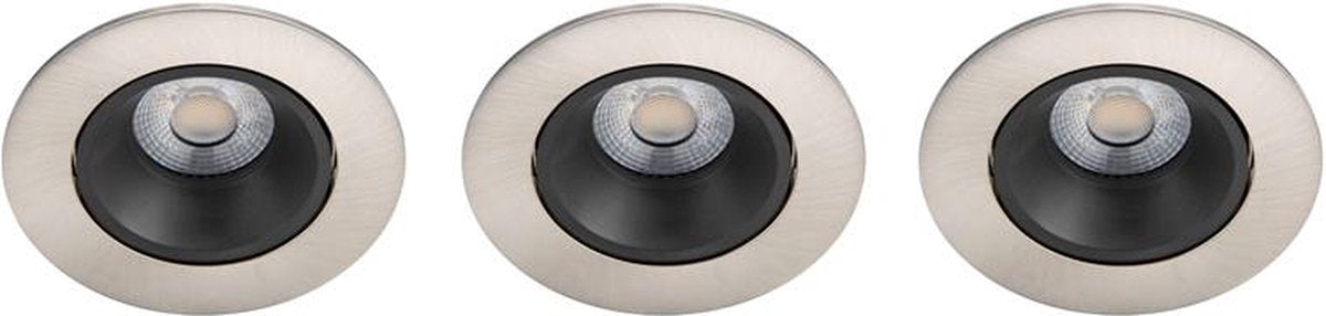 Philips led philips abrosa inbouwspot - 3-lichts - nikkel