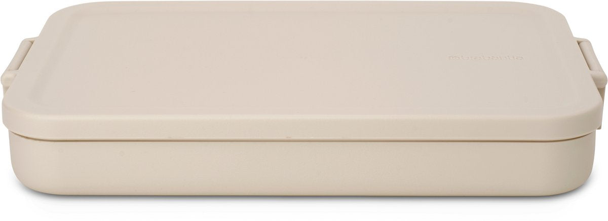 Brabantia make take lunchbox broodtrommel - plat - kunststof - soft beige