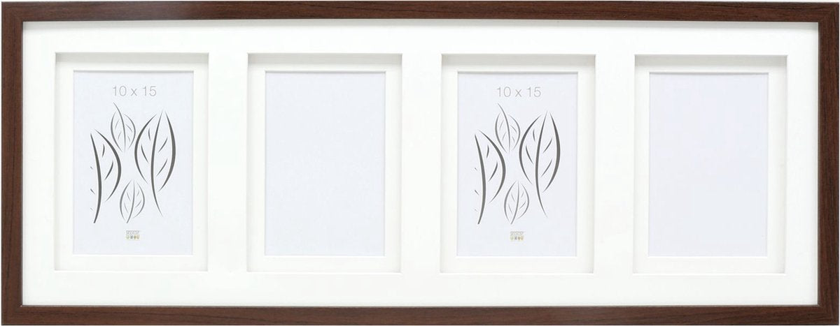 Deknudt frames multifotolijst - bruin - passe-partout - 4 foto's 10x15