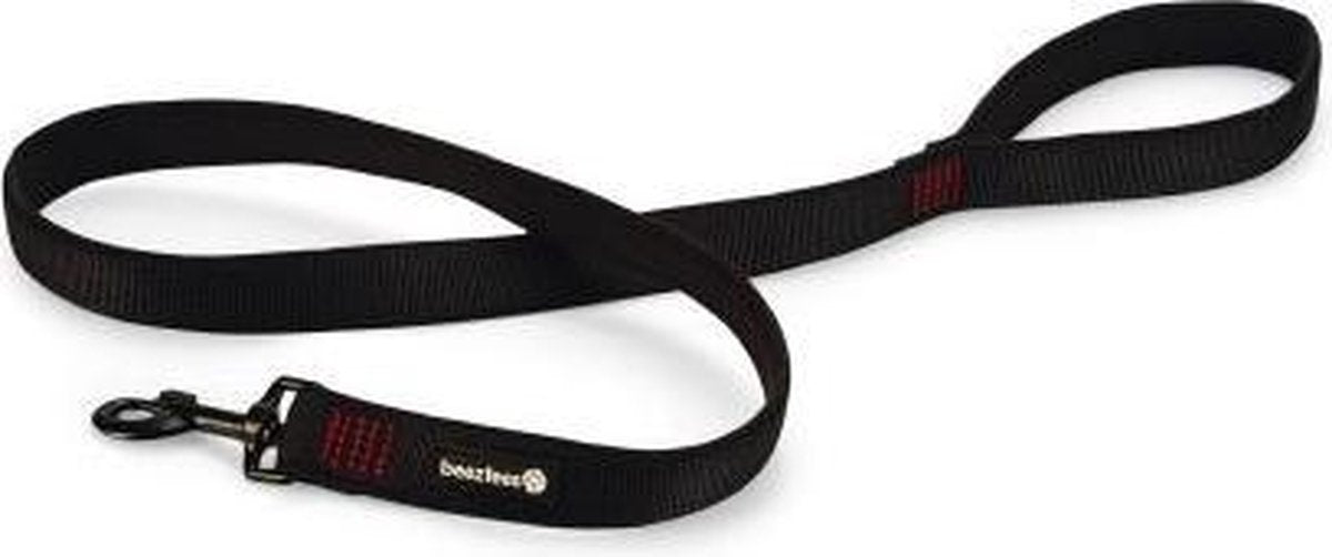 Beeztees parinca premium - hondenriem - nylon - zwart - 120 cm x 25 mm