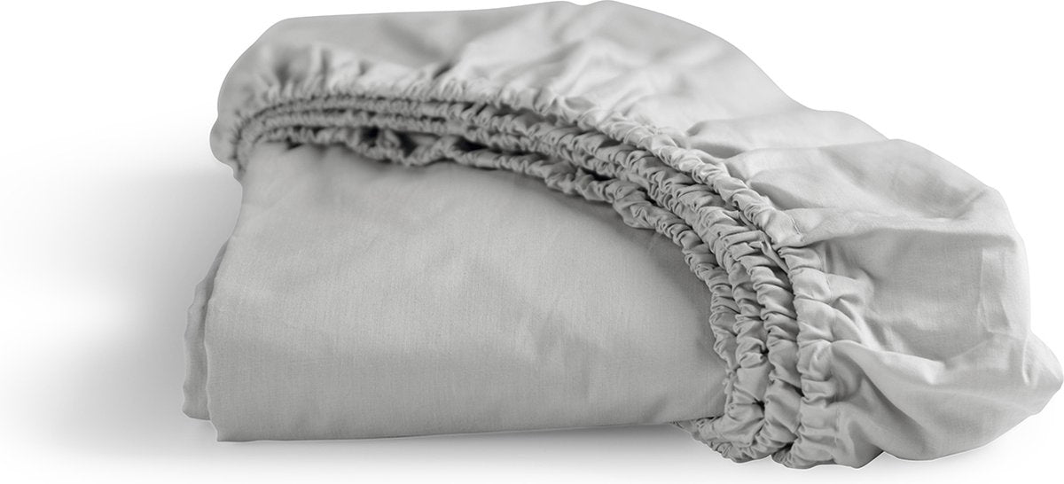 Cinderella - weekend - hoeslaken - 1 persoons - 100% katoen - 80x210 cm - tot 25 cm matrashoogte - lichtgrijs