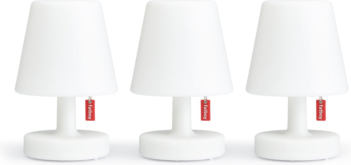 Fatboy edison the mini - 3 kleine witte tafellampjes - oplaadbare bedlampjes - slaapkamer lamp nachtkastje - draadloos