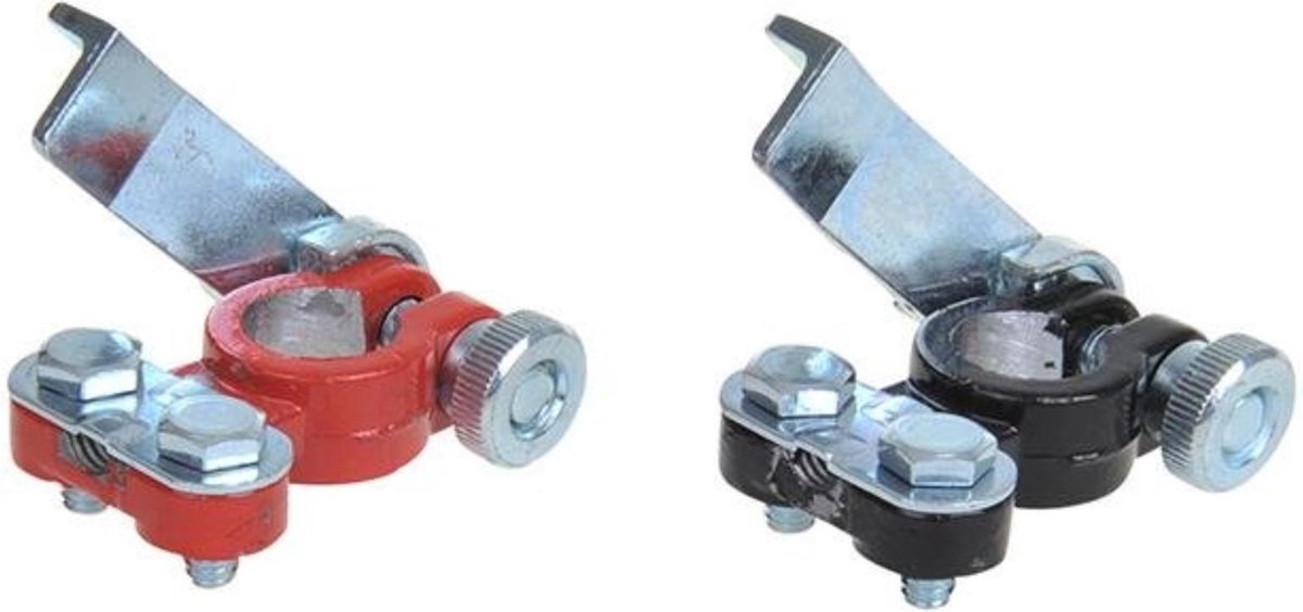 Proplus accupoolklemmen set - snelsluiting - rood en zwart - 12-24v - 4-6awg