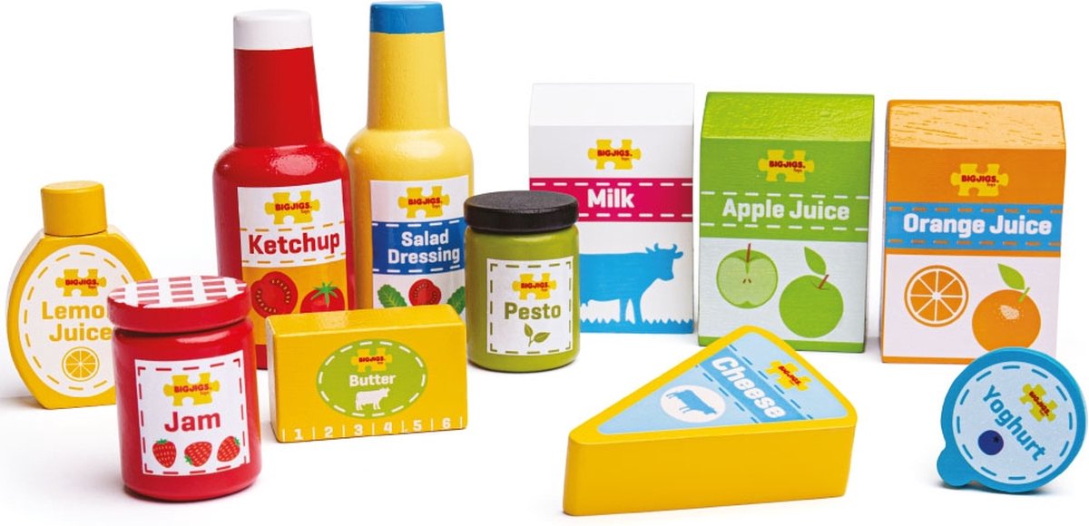 Bigjigs houten gekoelde boodschappen bj624