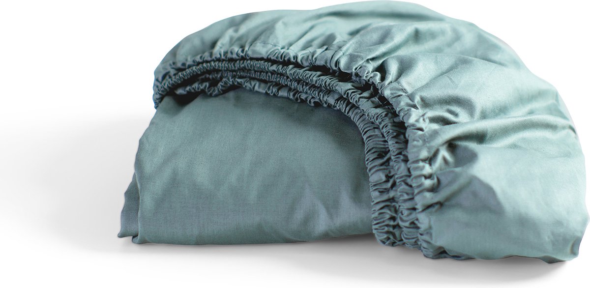 Cinderella - weekend - hoeslaken - 100% katoen - tot 25 cm matrashoogte - 120x200 cm - mineraal groen
