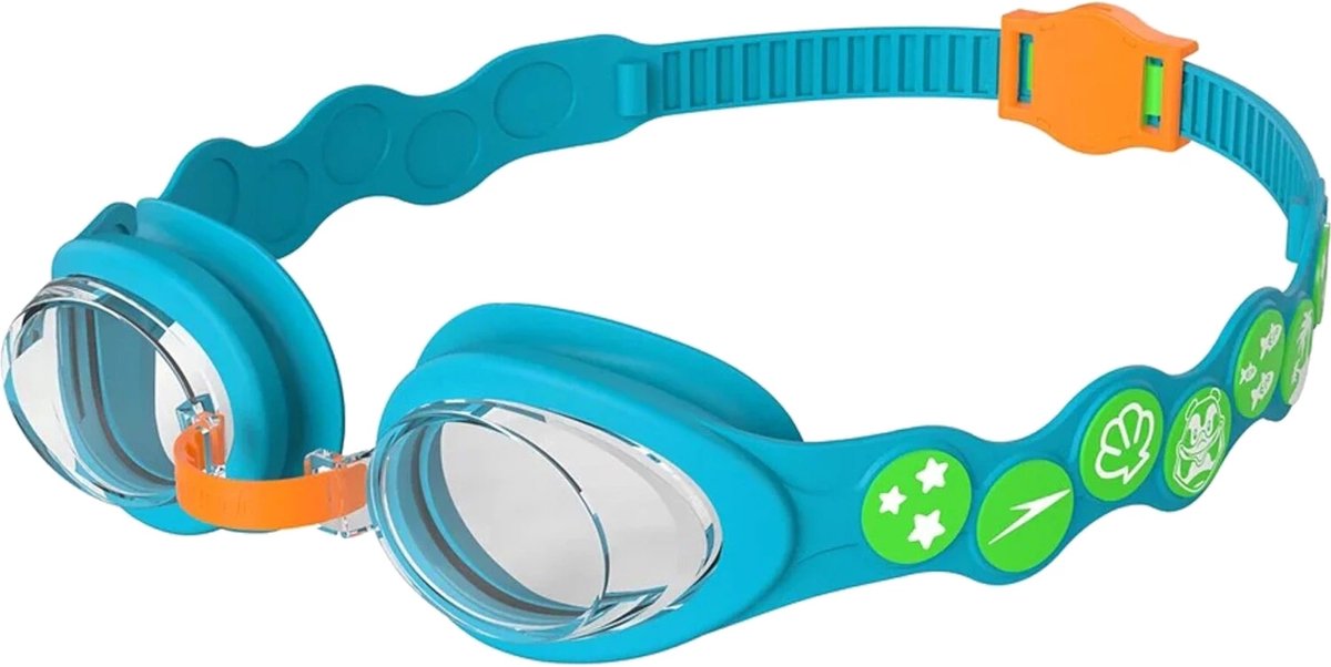 Speedo infant spot goggle zwembril kind - duikbril kinderen 0-7 jaar - eenvoudig verstelbare bandjes met drukknop - blauw groen