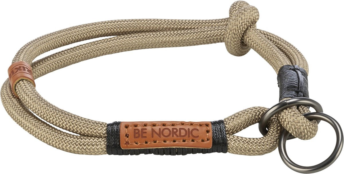 Trixie halsband hond - half-slip zand zwart - rond gewoven touw 30x0.6 cm