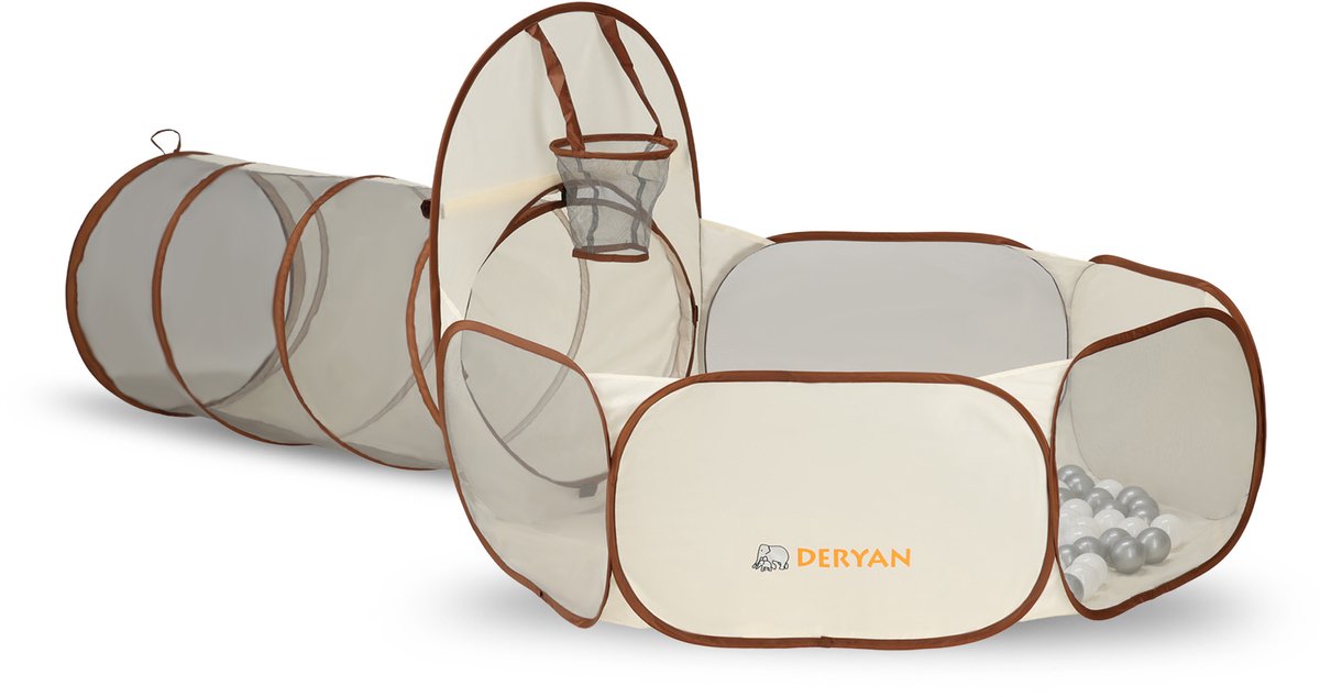 Deryan luxe pop up speeltent - inclusief 45 ballen - cream bruin