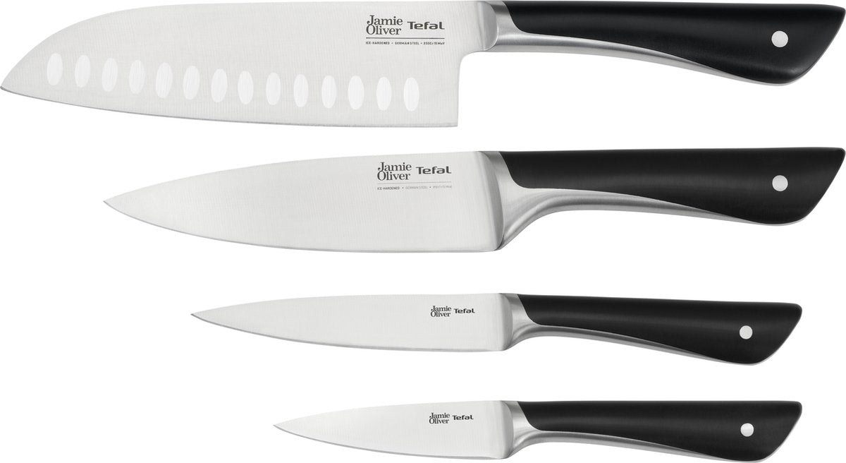 Jamie oliver by tefal messenset - 4-delig - rvs - ergonomisch - voor professioneel gebruik