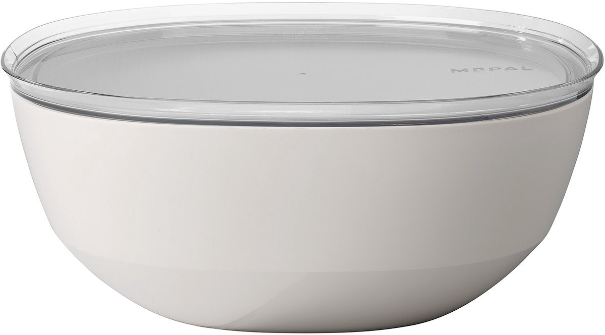 Mepal serveerschaal met deksel silueta - 5000 ml - saladeschaal - nordic white