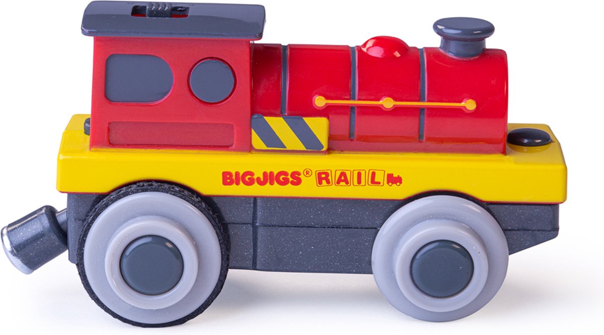Bigjigs trein - de krachtige rode locomotief - elektrisch - op batterijen