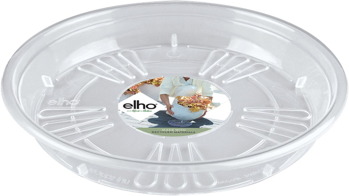 Elho uni-schotel rond 33 - schotel voor binnen buiten - ø 32.0 x h 4.2 cm - transparant