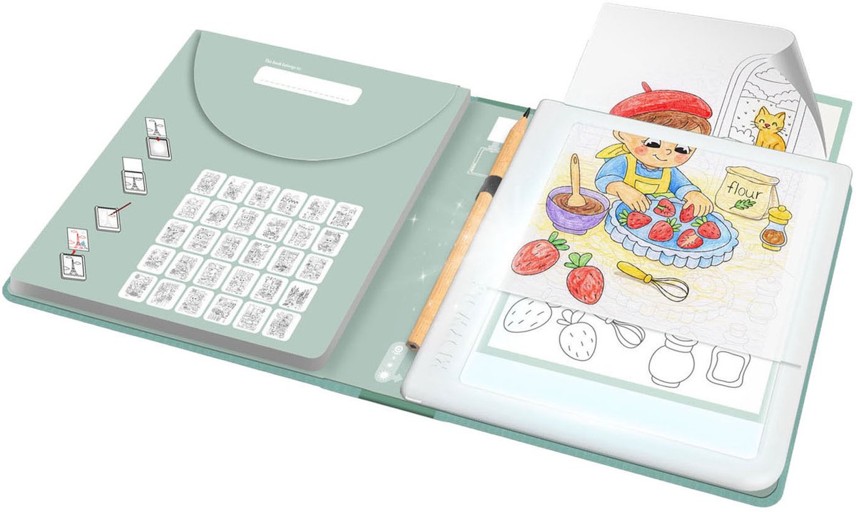 Kidywolf kidydraw pad food - verlichte tekentablet voor kinderen - 30 overtekeningen - creatief schermvrij speelgoed - 6+