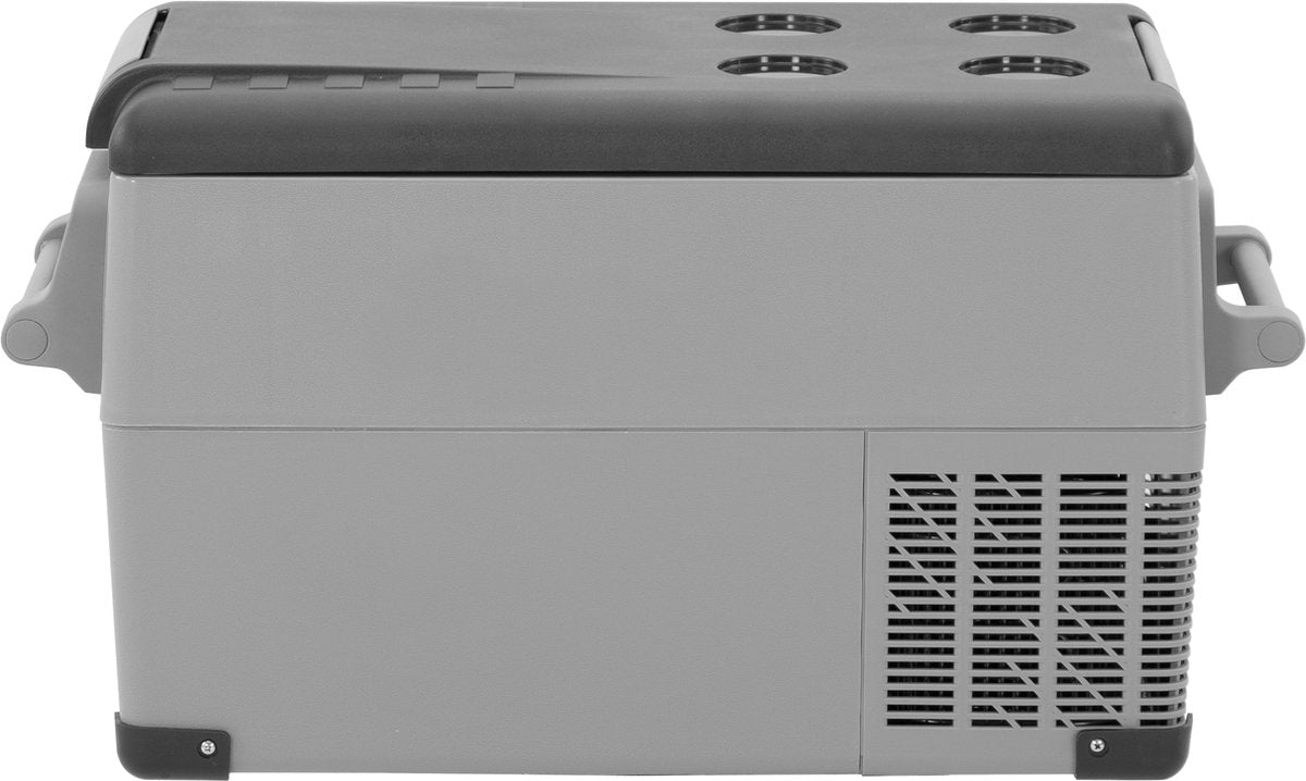 Steamy -e dual compartment elektrische compressor koelbox - 30liter - 12v en 230v - voor auto en camping - grijs