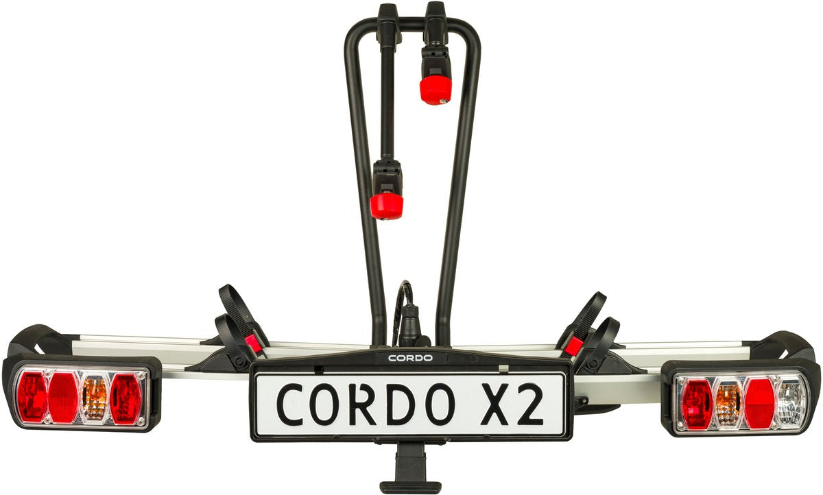 Cordo x2 - fietsendrager trekhaak - geschikt voor 2 (elektrische) fietsen - kantelbaar - compact opvouwbaar