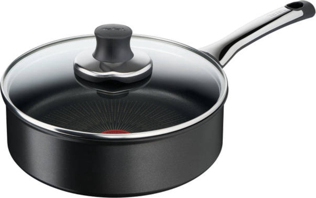 Tefal excellence hapjespan met deksel - inductie - 24cm - anti-aanbaklaag - temperatuursensor - zwart