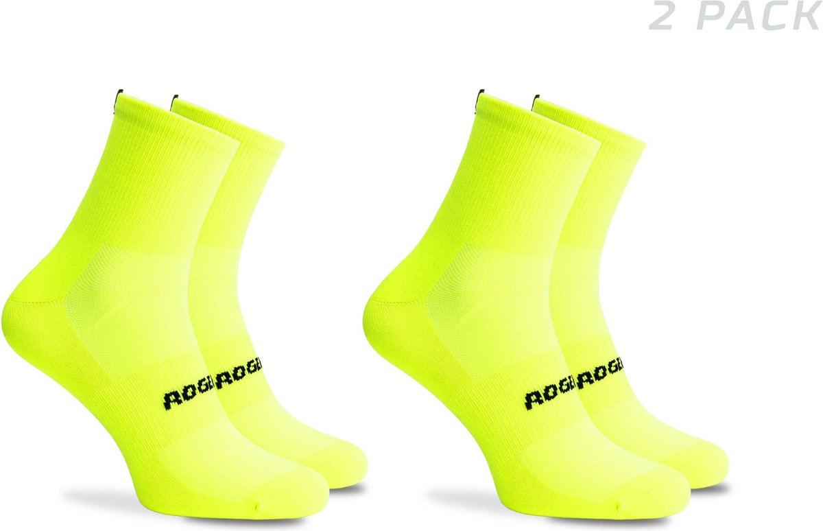 Rogelli essential fietssokken - 2-pack - fluorgeel - 40 43