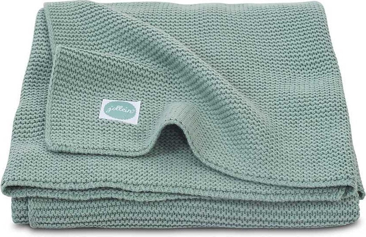 Jollein baby deken ledikant 100x150cm - basic knit - forest green