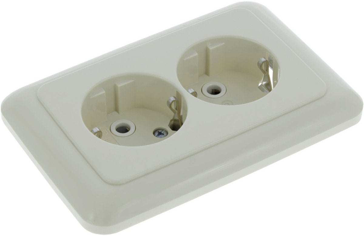 Busch-jaeger si inbouw wandcontactdoos (wcd) ra 2-voudig ra vlak model crème